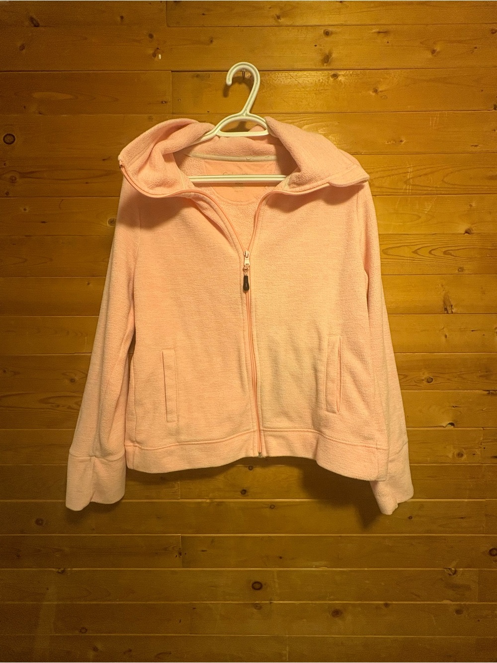 Calvin Klein Light Pink Teddy Fleece Zip Jacket